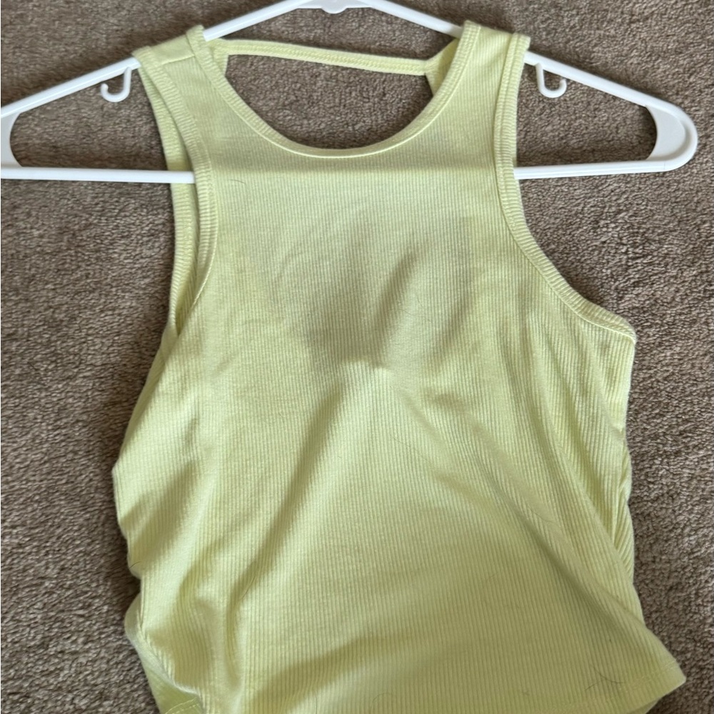Lemon Yellow Ribbed Tank Top